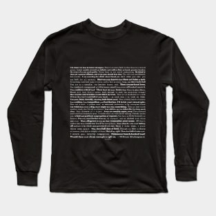 Insults From The Bard White Text Long Sleeve T-Shirt